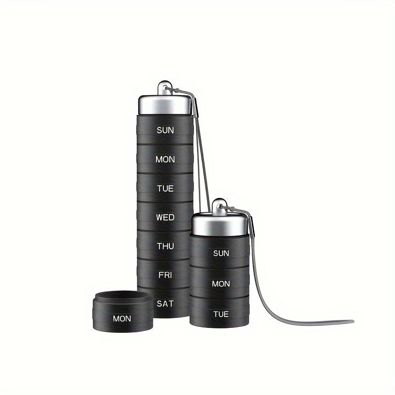 

Aluminum Alloy Travel Medicine Organizer, Portable Waterproof Weekly Medicine Organizer, Waterproof Pill Box Weekly чёрный