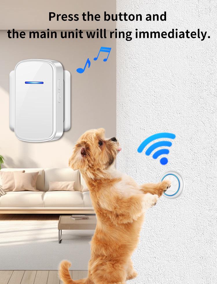 Wireless Waterproof Pet Doorbell for Cats & Dogs - EU, US, UK Specs