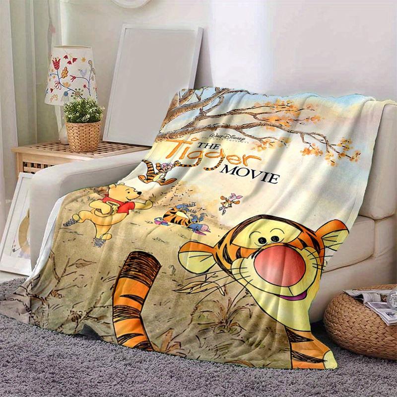 1pc, Winnie the Pooh and Tigger Home Decor Blanket, Gift for Your Living Room, Bedroom, or Outdoor, Flannel Throw Blanket