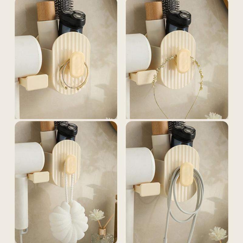 Adhesive Bathroom Hair Dryer Holder Vanities Storage Station For Styling Tools Makeup Accessories Easy Installation