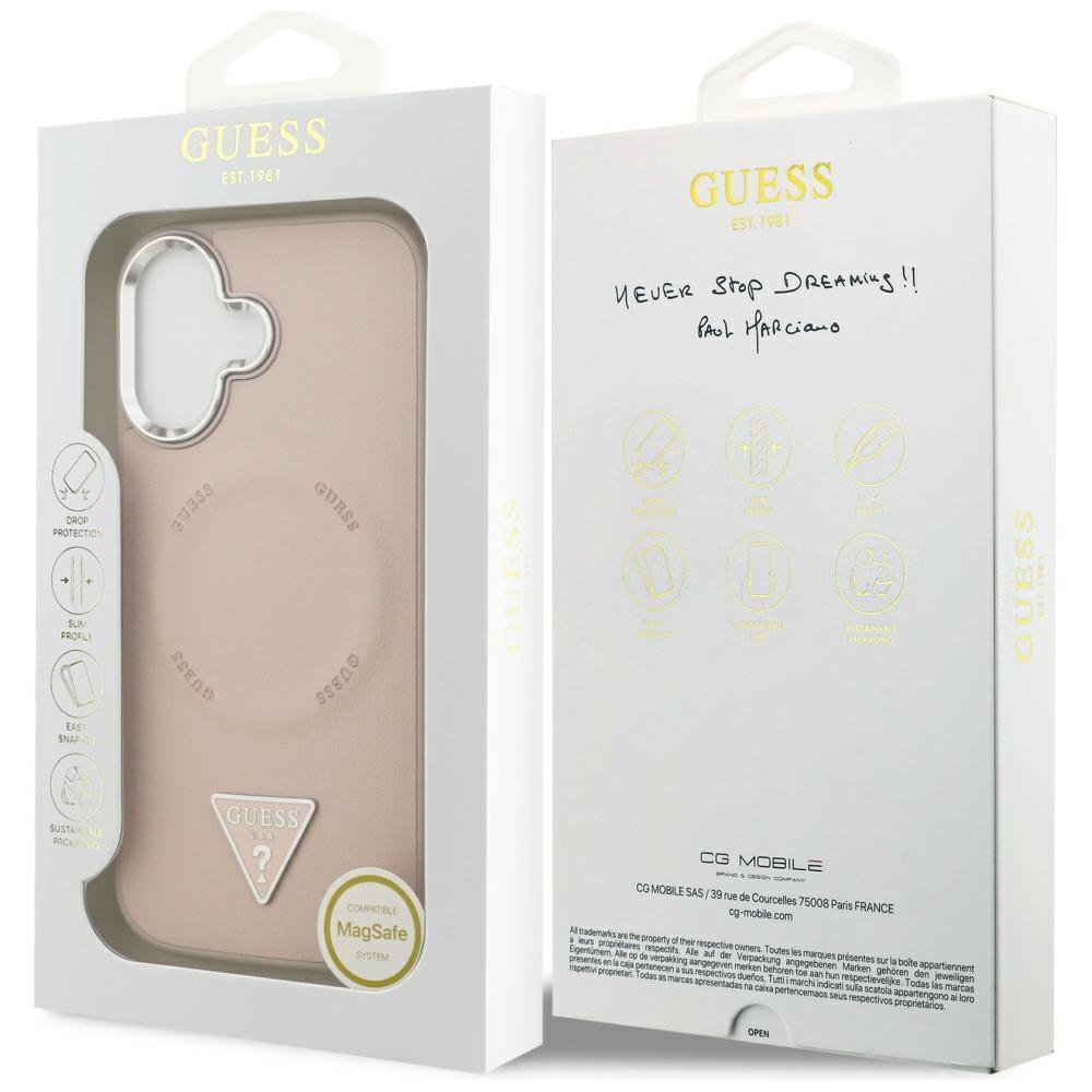 Guess Triangle Logo MagSafe Case for iPhone 17 Pink