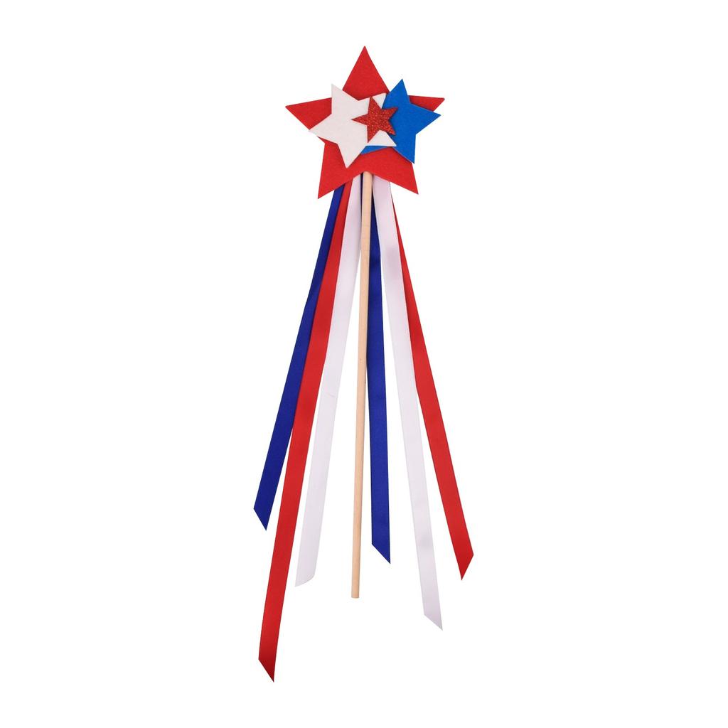 Independence Day Hand Stick: Patriotic Streaming Wand Tale Anniversary Day Photo Props Home Decor Patriotic Party Supplies
