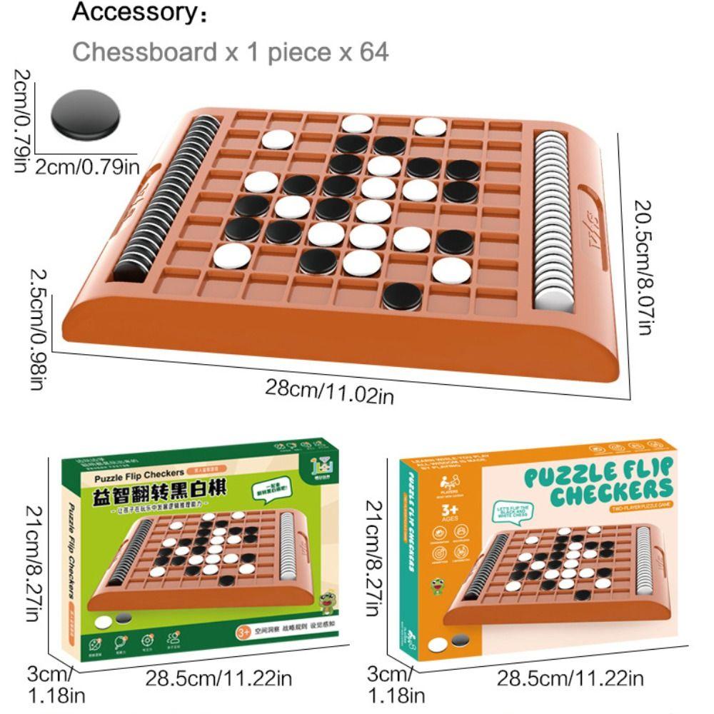 Parent-Child Interactive Flip Black White Chess Board Reversi Strategy Board Game  Kids Boys Girls