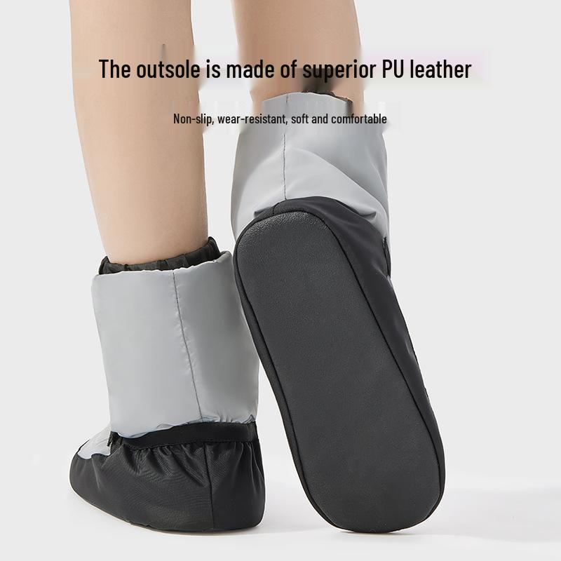 Women's Winter Dance Ankle Boots - Warm Cotton-Padded Ballet Shoes with Soft Sole