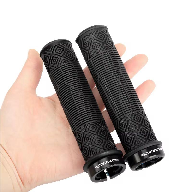 RIDERACE Bicycle Handlebars Grips TPR Rubber Ergonomic Mountain Mtb Bike Handle Bar Bmx Steering Grip Anti-skid Comfy Bar Ends