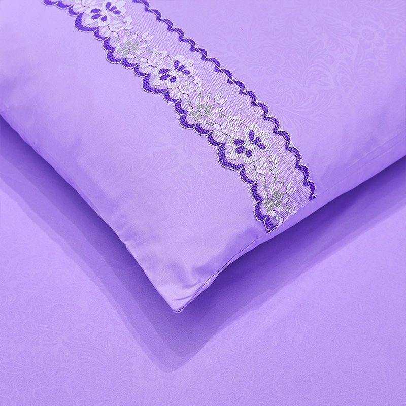 3pcs Bed Skirt Set (Bed Skirt * 1+pillowcase * 2, Without Core),Solid Color Double-Layer Lace Bed Sheet Bedspread, All Season Universal Bedding Set