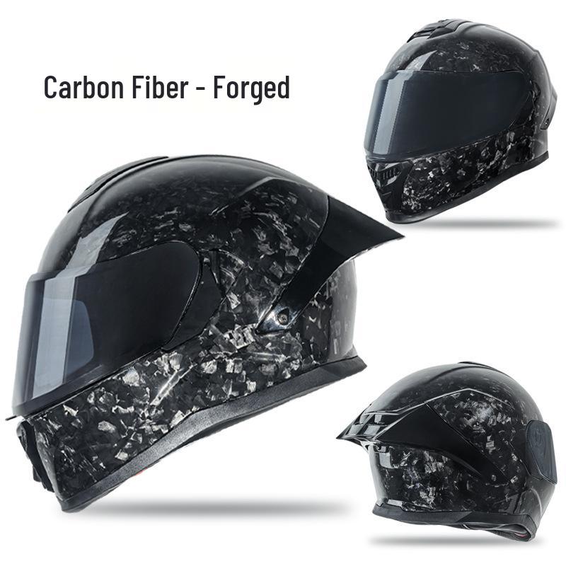 Ultra Lightweight Carbon Fiber Double Lens Full Face Cycling Helmet