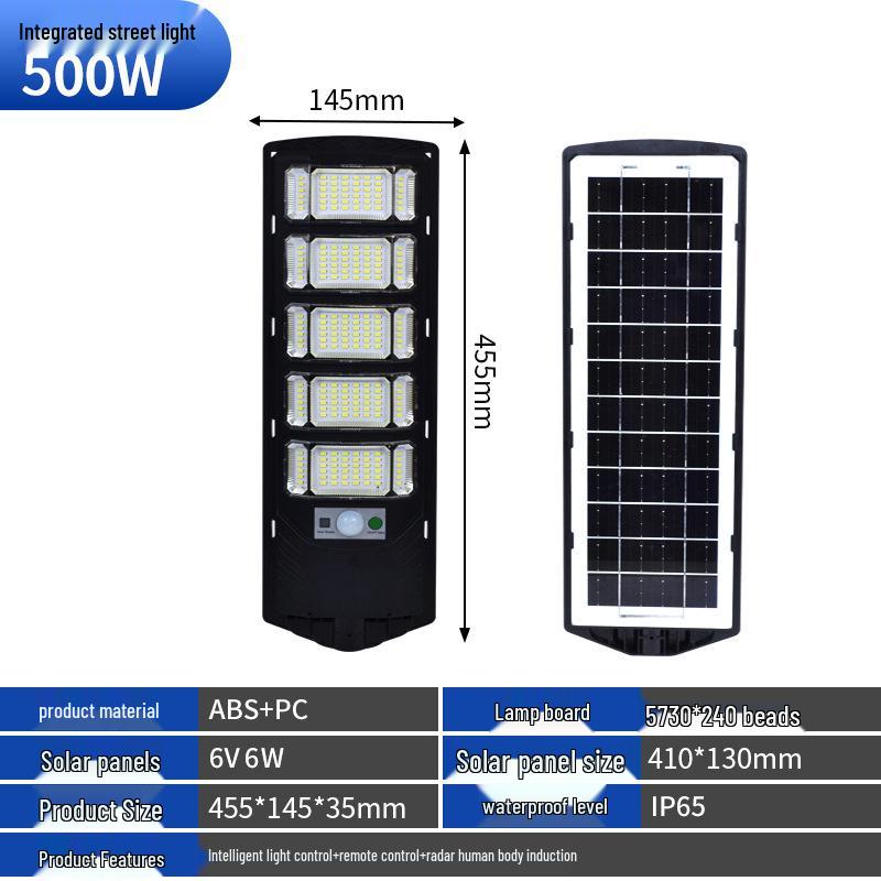 Luminária LED Solar de Rua e Parede 2024: Luminária de Pátio Externa Impermeável de Três Lados