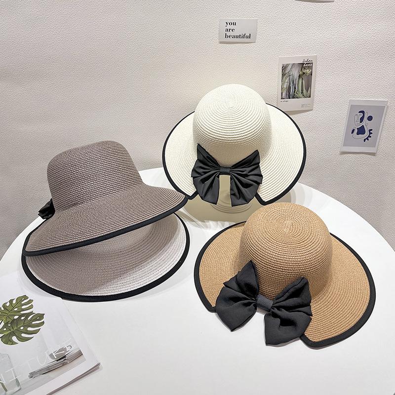 Women's Straw Hat Summer Sun Hat Beach Vacation Large Eave Face Shading Sun Hat Sun Protection Grass Woven Hat
