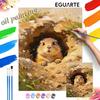 Digital Oil Painting Kits of Cute Groundhog In Nature Are Ideal for Professional Art Purposes and Home Wall Decoration.