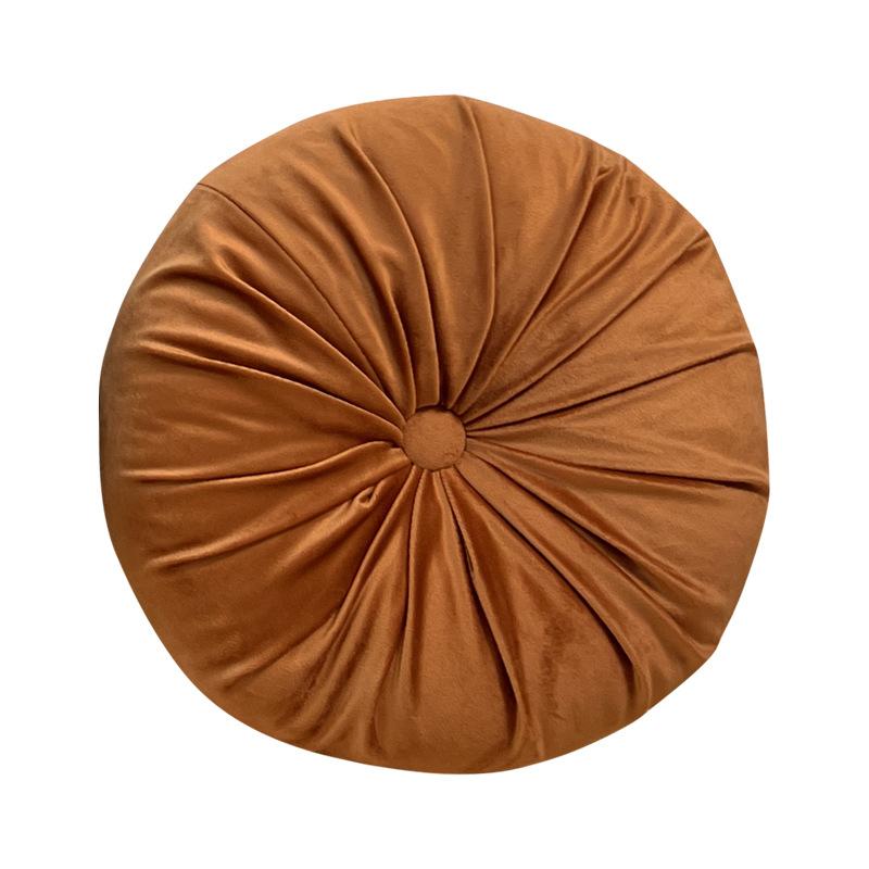 Pumpkin Pillow Solid Color Round Living Room Sofa Pillow Chair Cushion Bedside Window Lazy Seat Cushion with Core