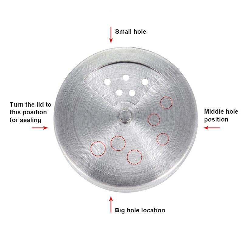 Stainless Steel Seasoning Jars Glass Spreading Bottle Barbecue Seasoning Pot Pepper Bottle Toothpick Holder Salt Shaker Rotating