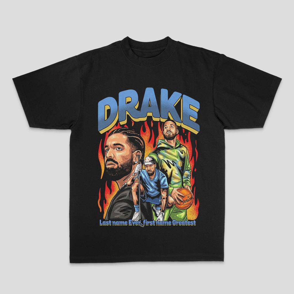 European and American Drake Male Duck Rock, Hip-hop and Rap Top High Street Sporty Casual Men's T-shirt Women's T-shirt Couple