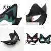 Eye Catching Prom Mask Cat Half Face Mask, Halloween Glitter Venetian Masquerade Flexible Rhinestone Ear for Party Costume Cosplay Lightweight