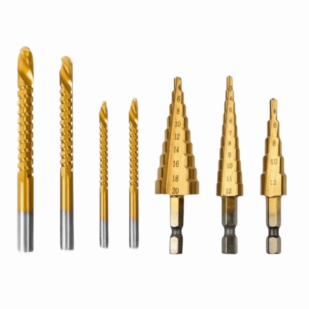 6/7Pcs Anti Rust Drilling Tool 4-12mm 4-20mm 4-32mm Quick Change Bits Set Iron Drilling