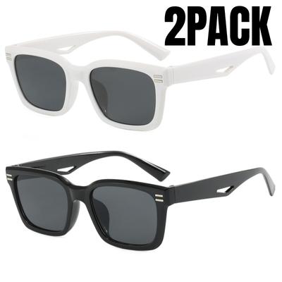 2PACK Fashion Square Sunglasses Women Luxury Brand Big Sun Glasses Female Mirror Shades Ladies