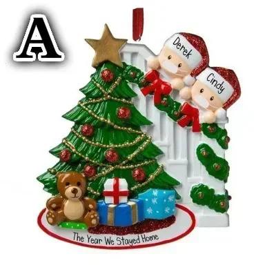 

Christmas Series Pendant DIY Personalized Survived Family of 4 Hanging Ornament Pandemic Party Gifts Accessories Decor A