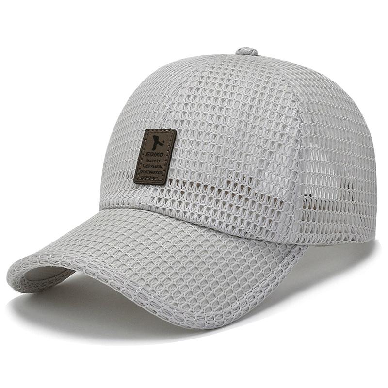 Spring Summer Men's Full Mesh Visor Cap Quick Dry Breathable Sun Protection Hat For Outdoor Fishing Hiking