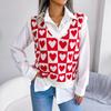 Damen Herbst- und Winter Strickpulloverweste mit Liebesmuster