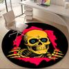 1pc Skull Ripper Office Round Area Rug, Indoor Mat Suitable ForOffice, Under Office Chairs Bedroom Living Room Home Decor, Room Deco Q108