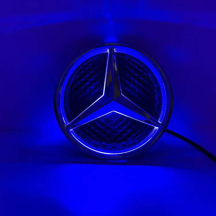Nuovo 2025 Auto Calda Griglia Anteriore Emblema a Stella Logo Illuminato a LED Luce Bianca Blu Rossa per Mercedes Benz W205 C E R ML GL GLA CLA