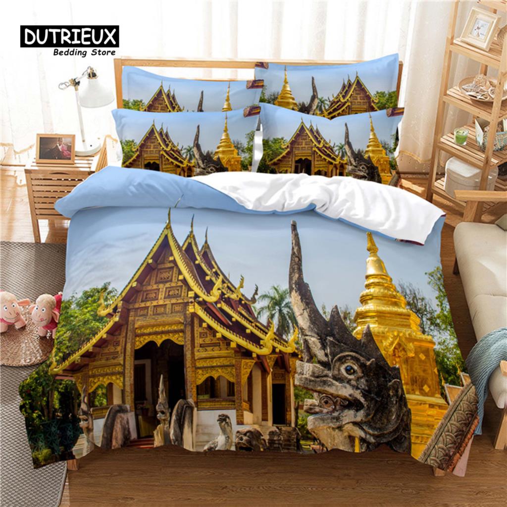 Great Wall Bedding Set, 3Pcs Duvet Cover Set, Soft Comfortable Breathable Duvet Cover, For Bedroom Guest Room Decor