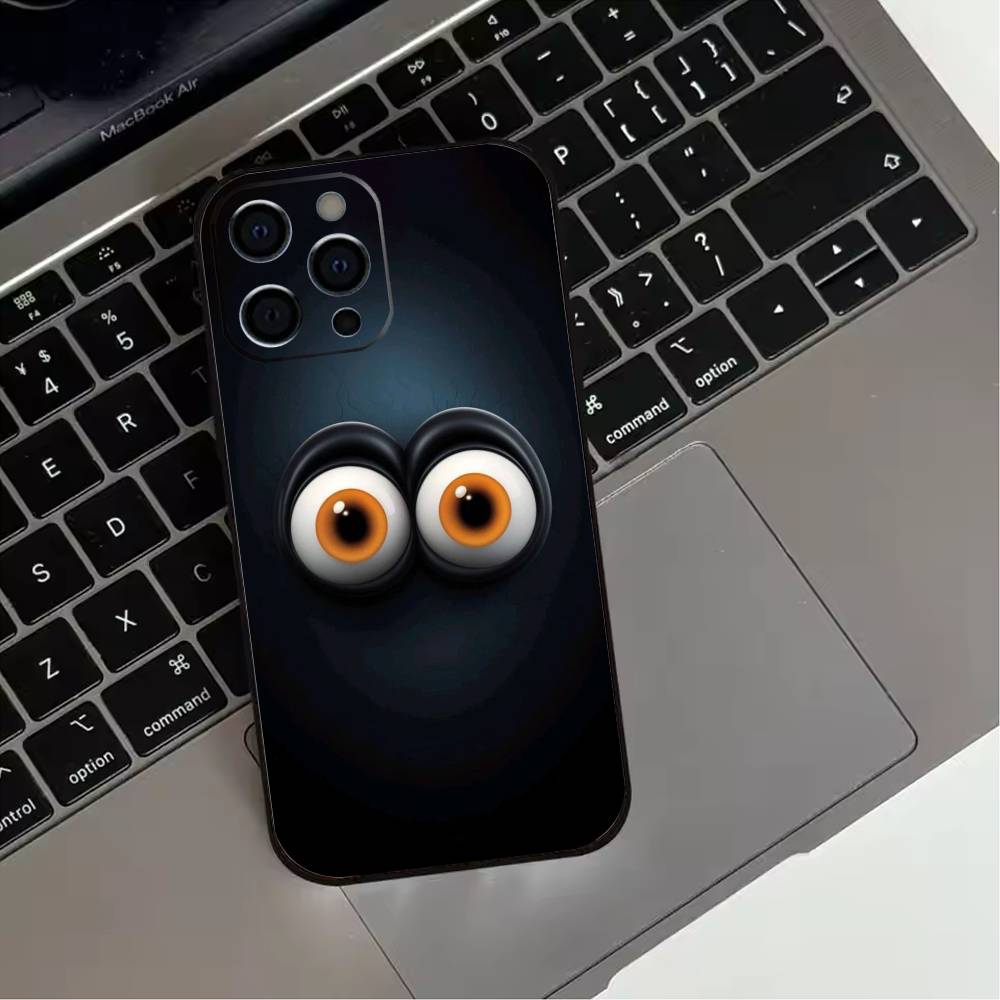 Funny Face  Phone Case For iPhone 17,16,15,14,13,12,11 Plus,Pro Max,XS,Soft Silicone Black Cover