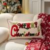 Merry Christmas Throw Pillow Case Soft 30x50 45x45 Sofa Cushion Covers Embroidered Design Colorful Pillow Cover Holiday Decor