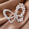Minimalist Korean version pearl brooch with diamond studded flower chest flower brooch, women's high-end style brooch