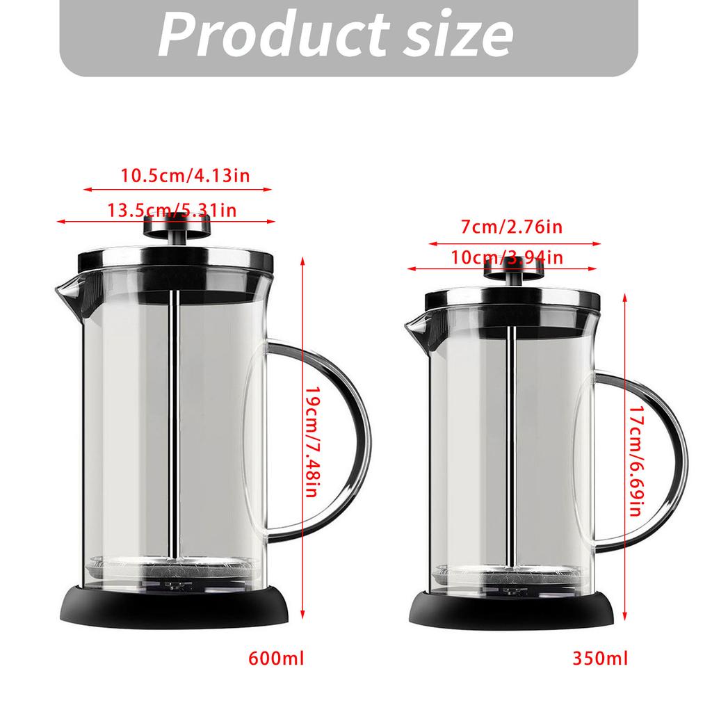 Delicate French Press Coffee Maker With Sturdy Borosilicate Glass And Rusts Proof Nonrust Steel Filter Coffee Presses