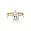 S925  Silver 2CT Teardrop Moissanite Ring Fine Jewelry Plated with 18k Gold Suitable for Gift Giving Anniversary