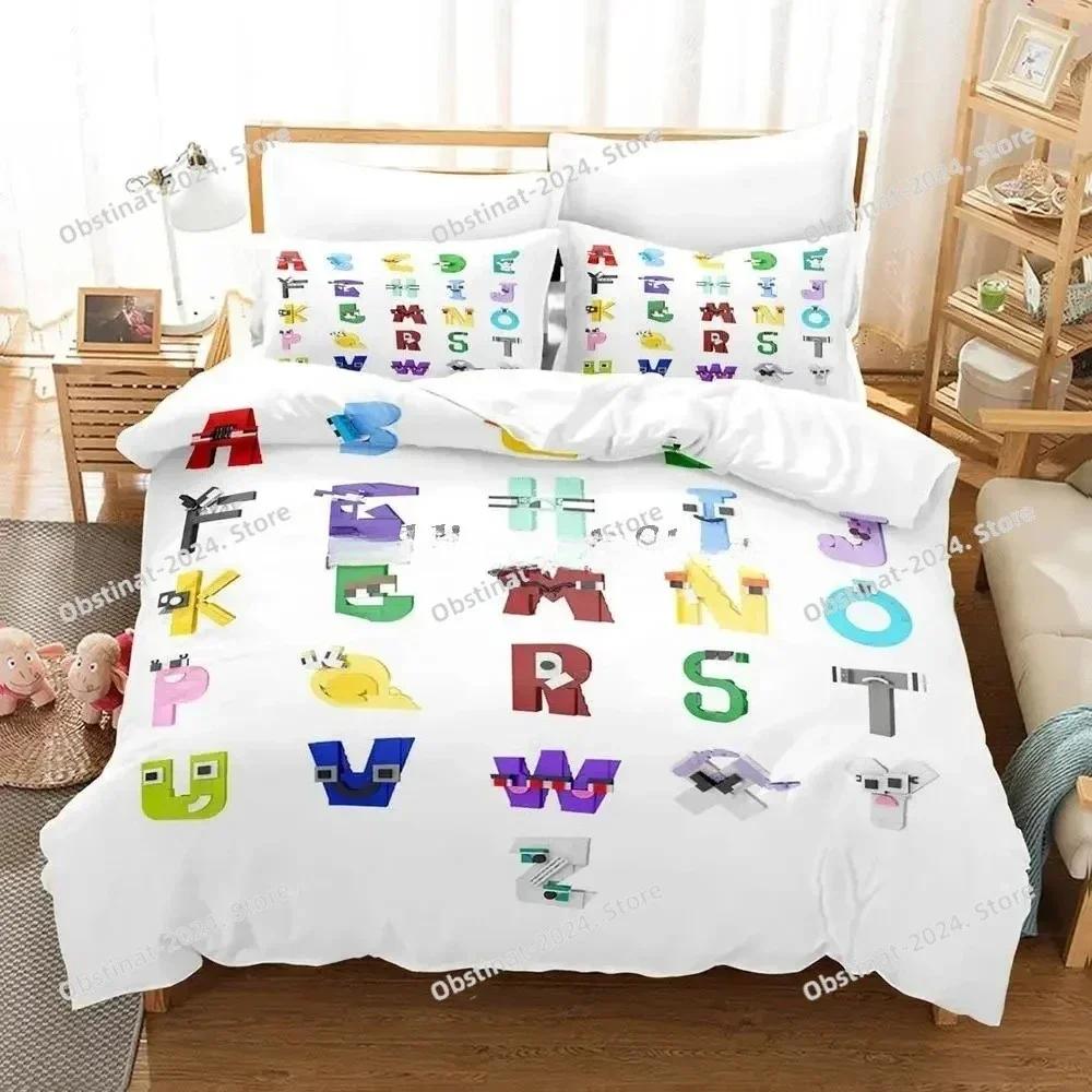 3D Alphabet Lore Bettwäsche-Set Gedruckt Einzelne Bettdecke Steppdecke Bettbezug Kissenbezug 3-teilige Sets Kinder Erwachsenengröße