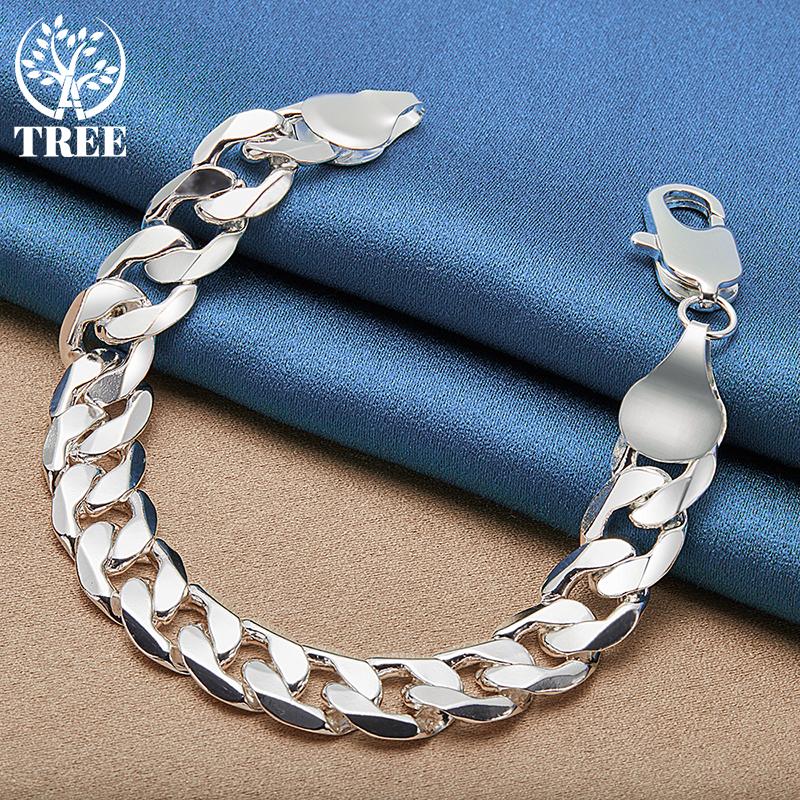925 Sterling Silver 12mm geometrie bočního řetízku Šperky s mnoha prsteny