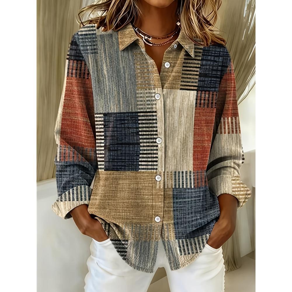 

Women s Casual 3D Digital Print Long-Sleeve Shirt 2XL
