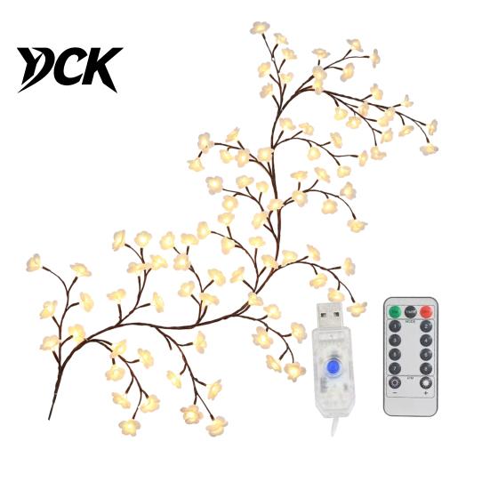 Creative Wall Embellishment Flower LED Tree Branch Lights for Wall, Willow Vine Light with Modern Art Lighting Remote, 8 Modes, Christmas Decorations
