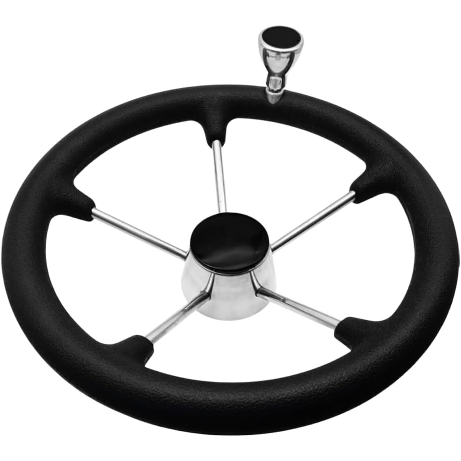 

Kwueiit Marine Steering Wheel 304 Stainless Steel Waterproof Black Foam Grip Yacht Boat Fishing Boat Durable Grip 15.5 Black (13.5 ) 13.5 inches