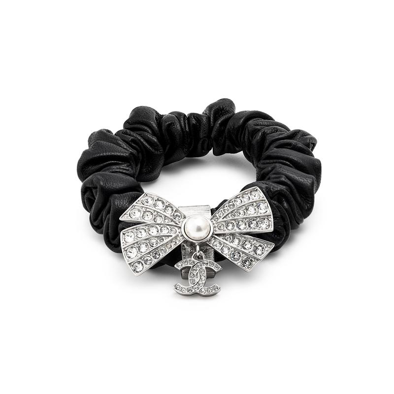 

CHANEL crystal bow metal headband women s style золотий