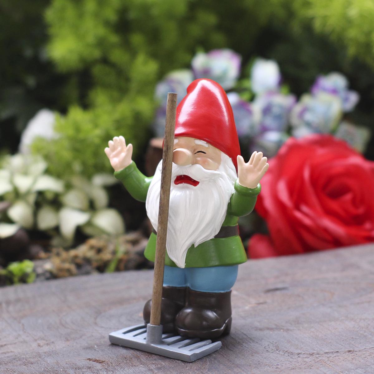 

2 pieces of wall bumping flat nosed dwarves, fun and funny dwarves, hand-painted resin crafts