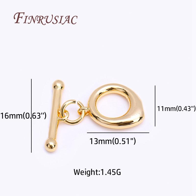18K Real Gold Plated Fashion Droplet OT Clasp For Necklace Bracelets Crafts Supplies,Dainty Brass Toggle Clasp DIY Accessories