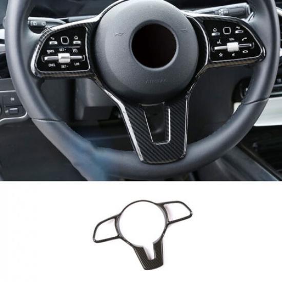 Steering Wheel Button Frame Trim Fit For Benz E-Class 2019-2021 ABS Carbon Fiber