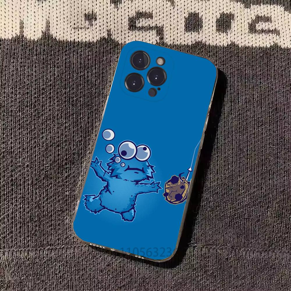 Cartoon C-Cookies Monster Phone Cases For iPhone 17 16 15 14 13 12 11 Pro Max Plus Luxury Camera Protection Plastic