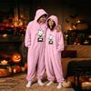 Couples Halloween Matching Flannel Jumpsuit Costume for Men and Women