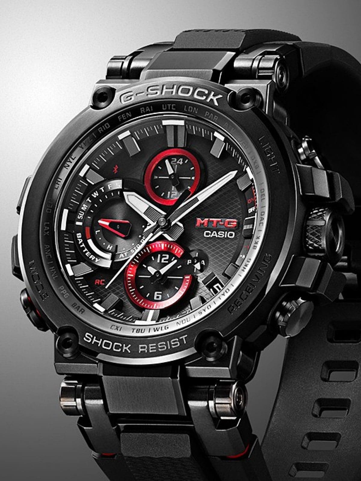 

Casio G-SHOCK MTG-B1000B-1AJF [MT-G Bluetooth Radio Wave Solar] круглий годинник чорний