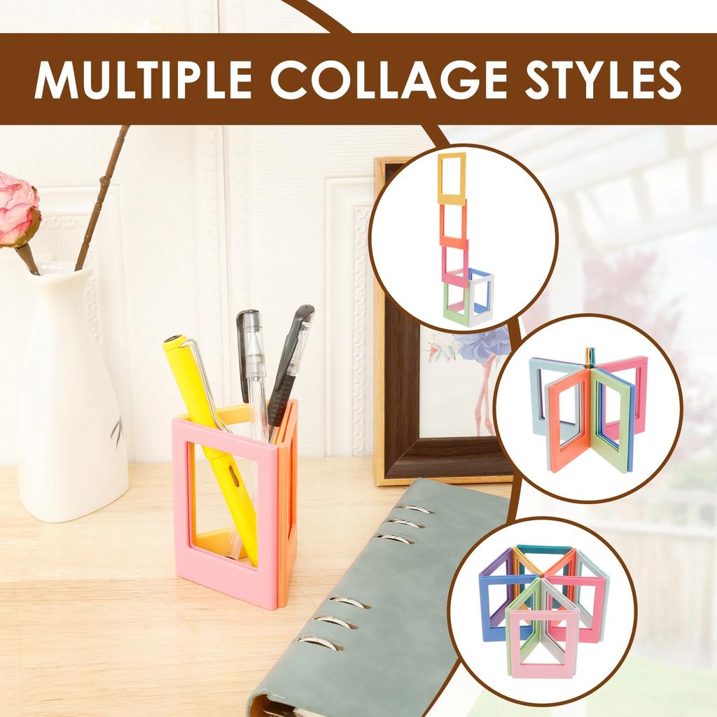 10 sztuk magnetycznych ramek na zdjęcia na lodówkę 2,1x3,1 cala Kolorowe magnesy na zdjęcia do lodówki Album na papier do filmów Fujifilm Instax