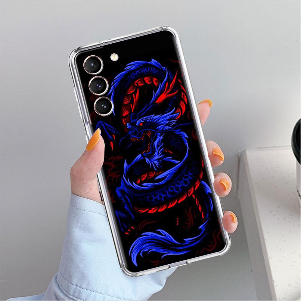 Dragon Animal Clear Case For Samsung Galaxy S22 S20 FE S21 S10 S9 Plus Note 20 Ultra 10 Lite Soft TPU Phone Shell