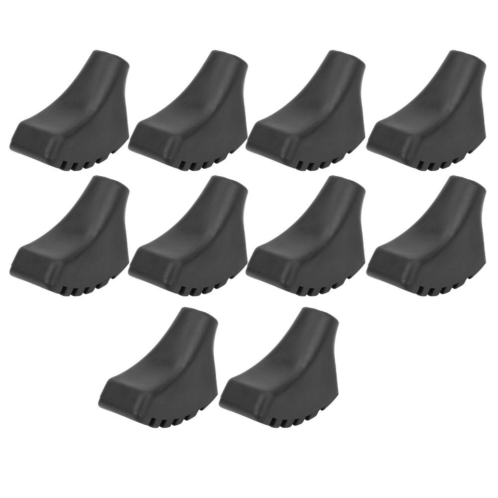 10 Pcs Rubber Walking Stick Pad Black Trekking Poles Tips Durable Hiking Pole Tip  Ski Basket Use