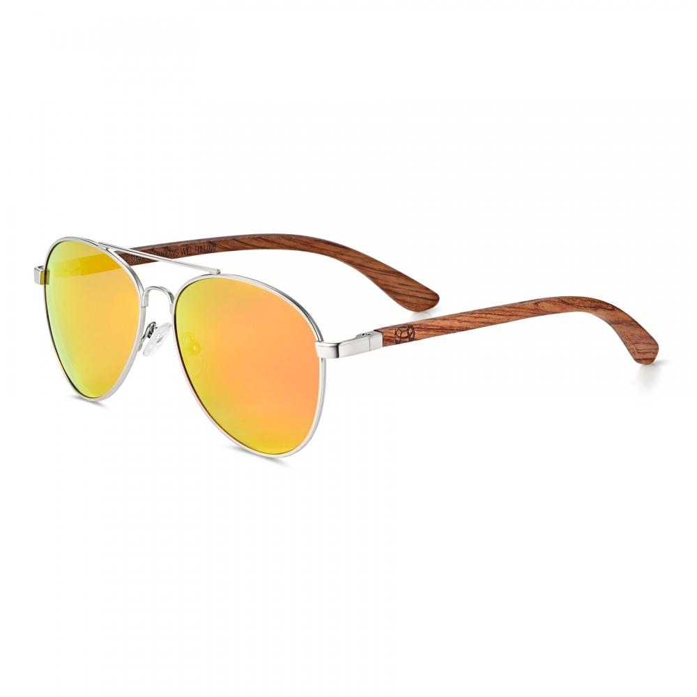 Earth Wood Sayulita Polarized Sunglasses Zebra Brown