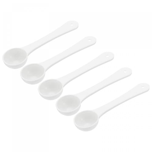 uxcell 30-Piece Plastic Round Bottom Mini Spoons with Hanging Hole, 1 Gram Measuring Scoops for Home, Kitchen, and Baking, Perfect for Measuring Powde