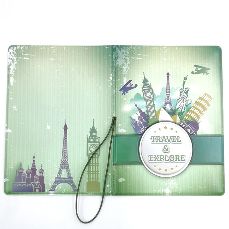 New Travel Accessories Passport Holder Men Lady Travel Around The World PVC 3D Print Leather Passport Cover Case Card ID Holders