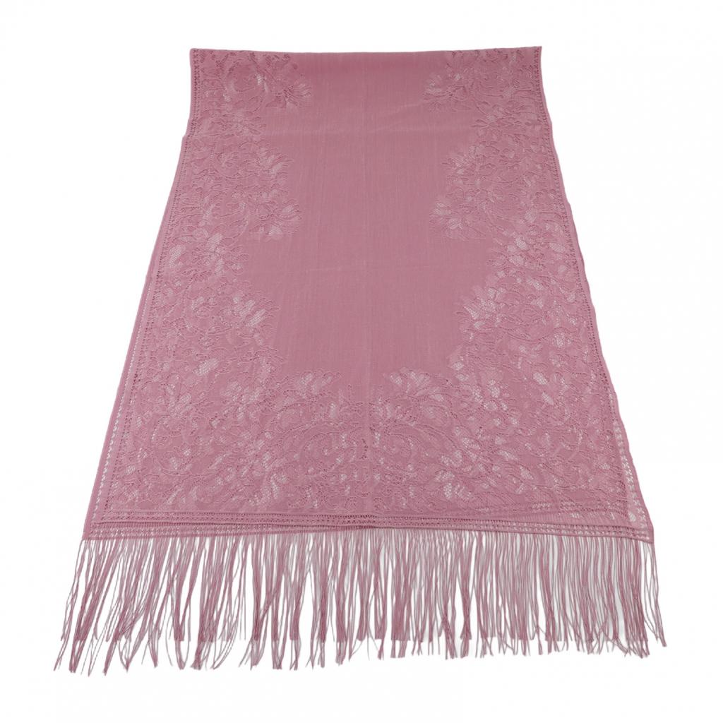 All Match Floral Tassel Scarf Hollow Solid Breathable And Comfortable